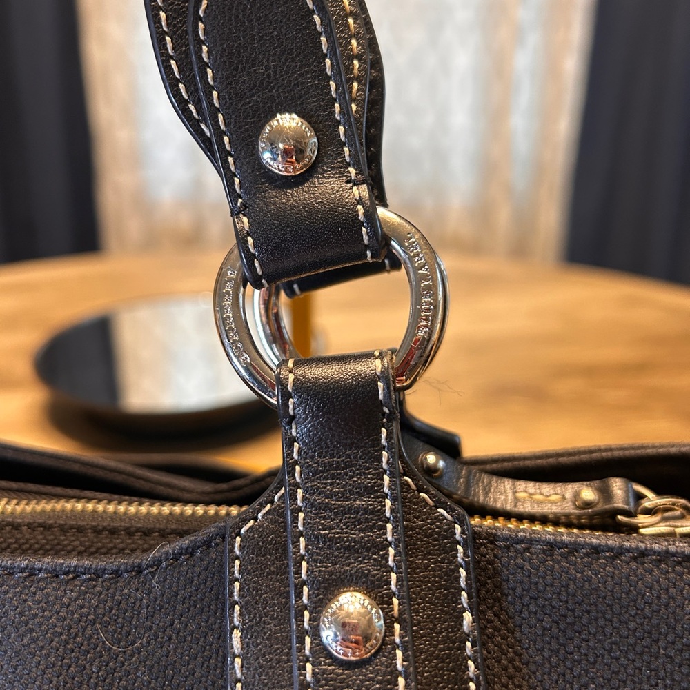 082. Burberry Blue Label Black Canvas Tote with COA - Picture 8 of 15